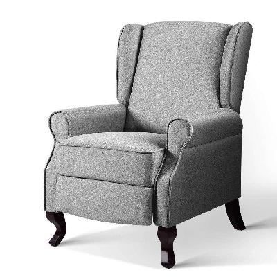 new recliner chair luxury lounge armchair single sofa couch fabric grey