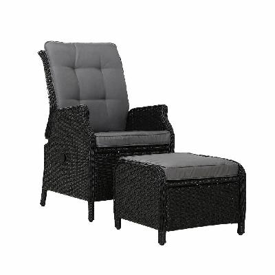 recliner chair sun lounge setting outdoor furniture patio wicker sofa