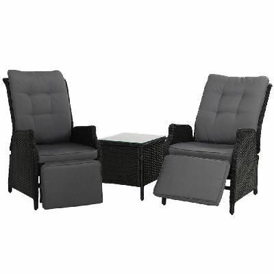 recliner chairs sun lounge setting outdoor furniture patio wicker sofa 