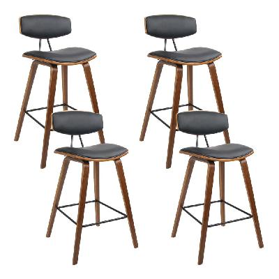 new set of 4 wooden bar stools kitchen bar stool dining chair cafe wood black