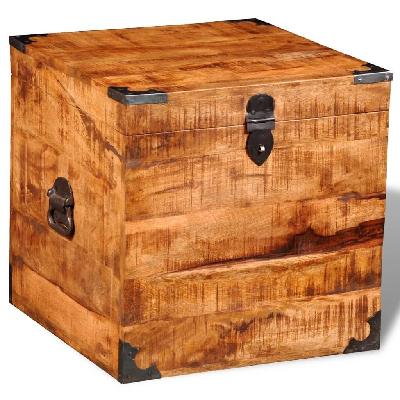storage chest cubic rough mango wood 