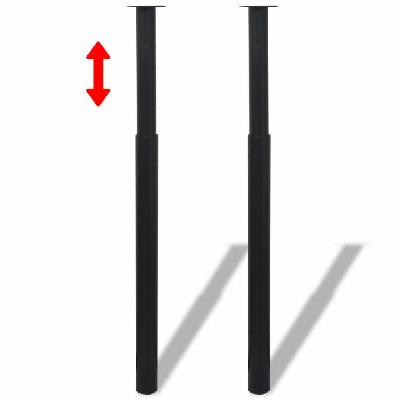 telescopic table legs 2 pcs black 710 mm-1100 mm 