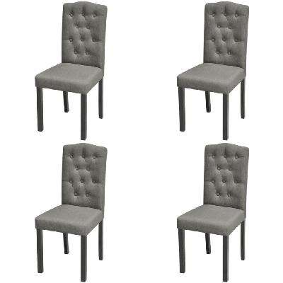 dining chairs 4 pcs light grey fabric 
