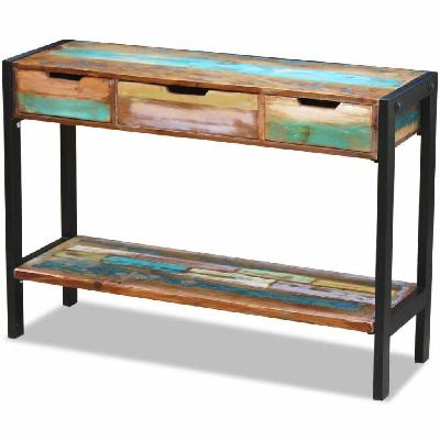 sideboard 3 drawers solid reclaimed wood