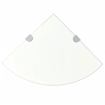 corner shelf with chrome supports glass clear 25x25 cm 