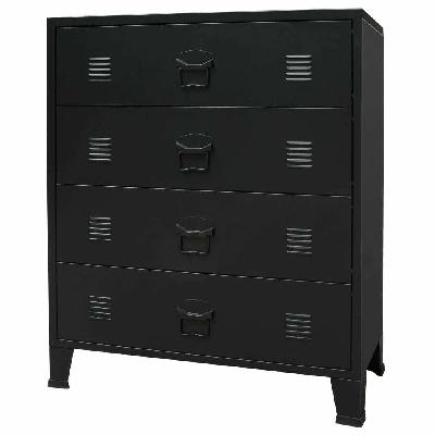 chest of drawers metal industrial style 78x40x93 cm black