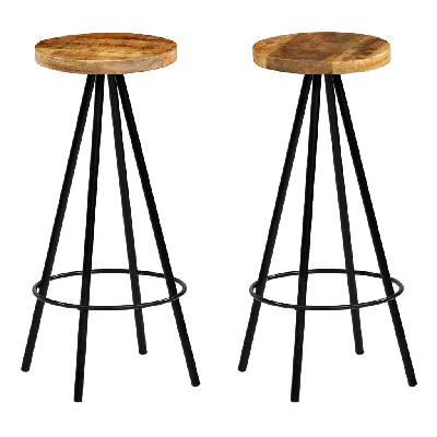 bar chairs 2 pcs solid mango wood 