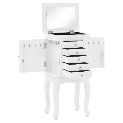 free standing jewelery cabinet white