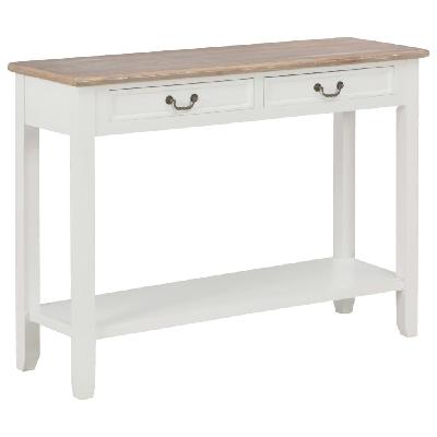 console table white 110x35x80 cm wood