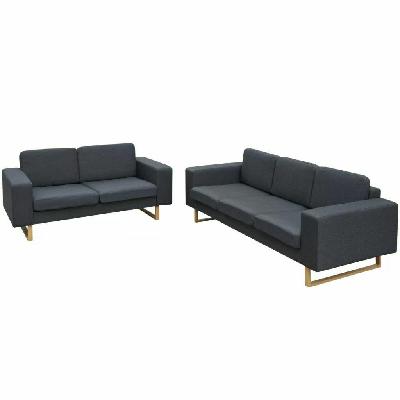 2-seater and 3-seater sofa set dark grey 