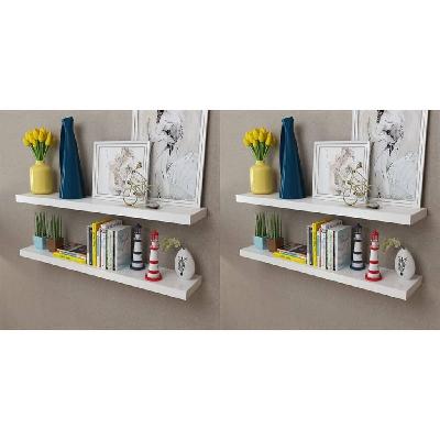 wall shelves 4 pcs white 100 cm