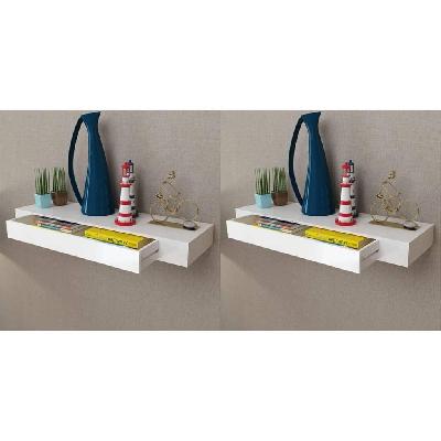 floating wall shelves with drawers 2 pcs white 80 cm 