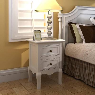 nightstands 4 pcs with 2 drawers mdf white