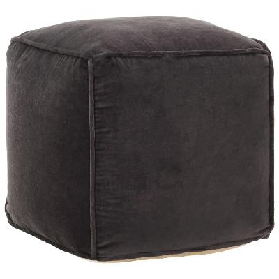 pouffe cotton velvet 40x40x40 cm anthracite