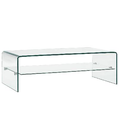 coffee table clear 98x45x31 cm tempered glass 