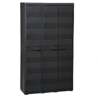 garden storage cabinet with 4 shelves black 