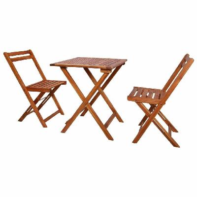 3 piece folding bistro set solid acacia wood