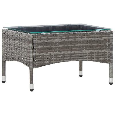 coffee table grey 60x40x36 cm poly rattan