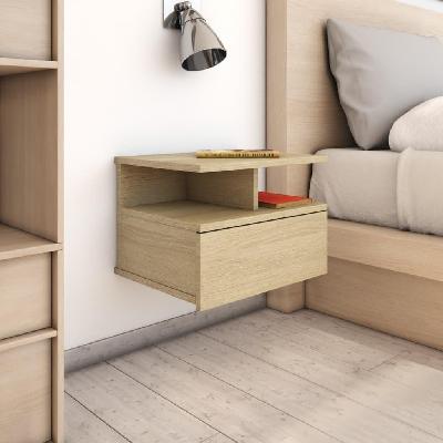 floating nightstands 2 pcs sonoma oak 40x31x27 cm chipboard