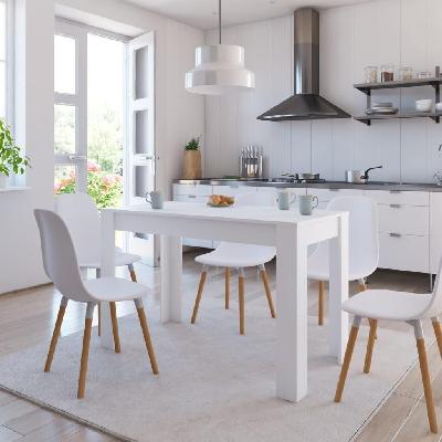 dining table white 120x60x76 cm chipboard