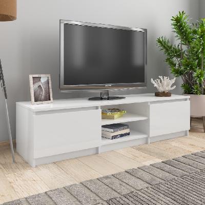 tv cabinet high gloss white 140x40x35.5 cm chipboard