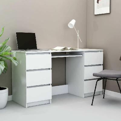 writing desk white 140x50x77 cm chipboard 
