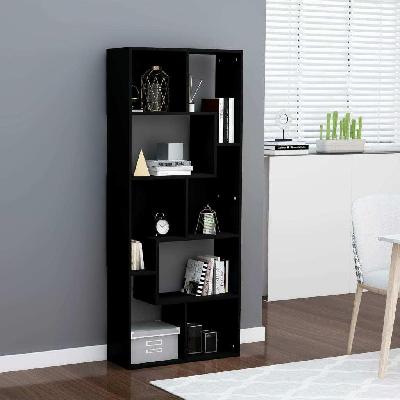 book cabinet black 67x24x161 cm chipboard