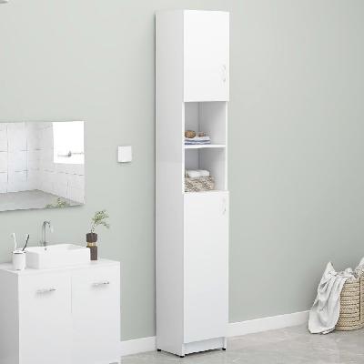 bathroom cabinet white 32x25.5x190 cm chipboard