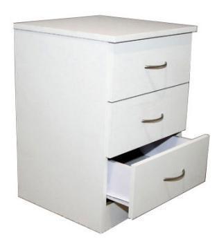 new 3 drawer bedside table / chest of drawers / cabinet [white]