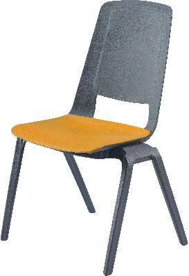 aversa 1 chair (charcoal back) pp seat orange 
