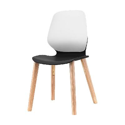 kaleido chair ashwood 4- leg black seat white back 
