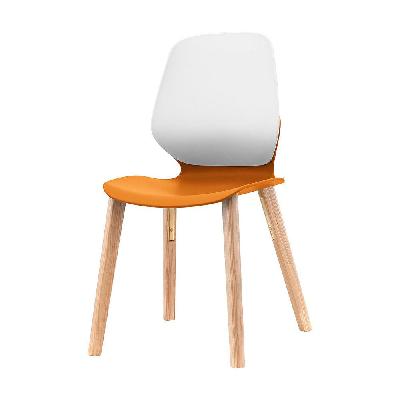 kaleido chair ashwood 4- leg orange seat 