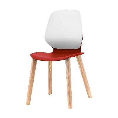 kaleido chair ashwood 4- leg red seat 