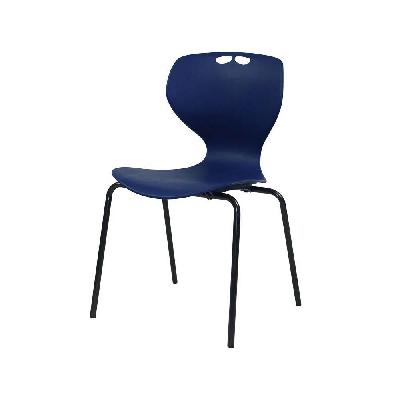 roswell chair 460h 4leg frame silver - seat blue 