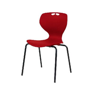 roswell chair 460h 4leg frame silver - seat red 