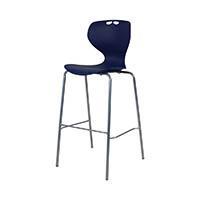 roswell chair 750h 4leg frame silver - seat blue 
