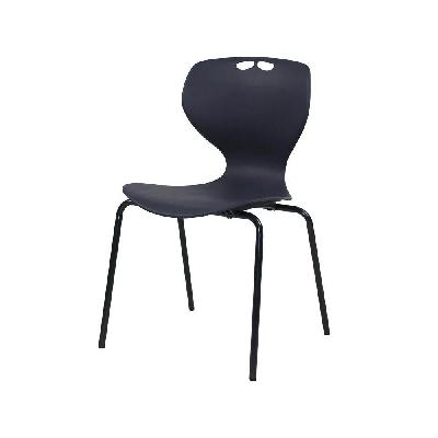 roswell chair 750h 4leg frame silver - seat charcoal 