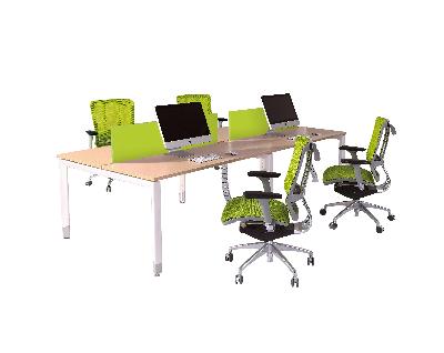 4 person back to back desk 3600w x 1500d x 720h (620h - 920h) snow maple 