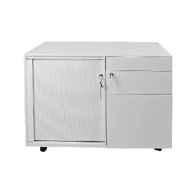 order mobile caddy 2 drawer 1 file drawer with tambour cupboard white 