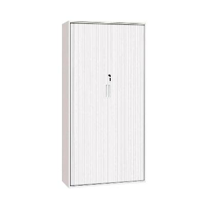 order tambour cupboard 1980h x 900w x 500d with 4 shelves white 