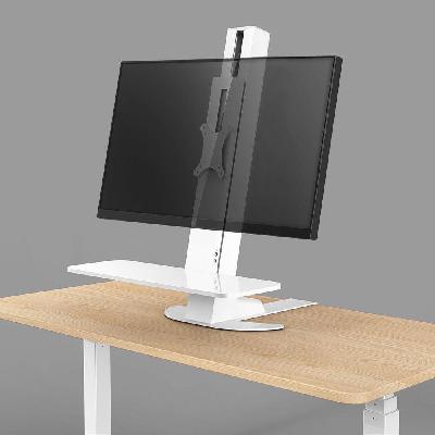 powerlator electric sit stand desk clamp white 