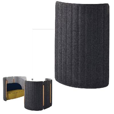 seachange screen light grey outside / curved charcoal inside 