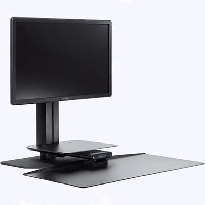 uprite ergo single monitor sit2stand - black / black 