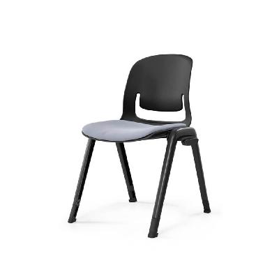 palette chair with black aliminium 4-leg frame no arms grey seat 