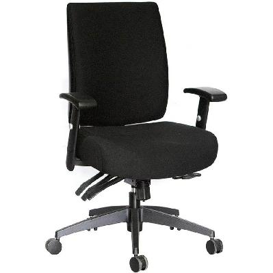 piazza 6 mid back chair black 