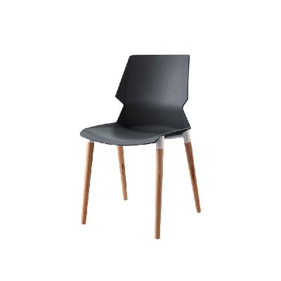 prism chair plastic over beech wood legs black seat 