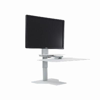 uprite ergo single monitor sit2stand - silver / white 