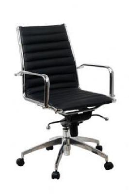 lean mid back chair black 
