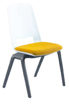 aversa 2 chair (white back) fabric seat orange 