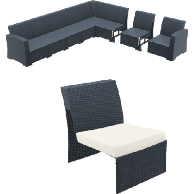 fl siesta monaco extension part for monaco outdoor loungeanthracite / beige cushion